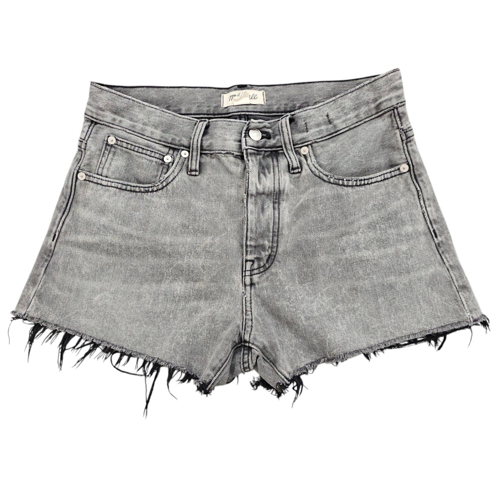 Madewell Gray Frayed Hem Jean Shorts